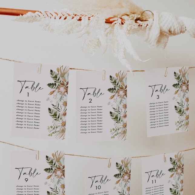 Carte Bohème tropical élégant plan de salon de mariage a (Créateur téléchargé)