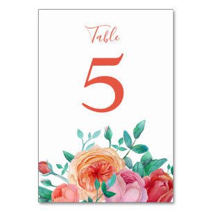 Carte Bohemian Bold Floral Mariage Table Card
