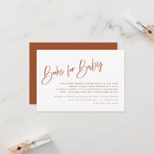 Carte Bohemian Terracotta Baby shower Livres pour bébé