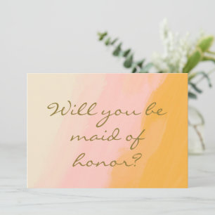 Carte Boho Aquarelle rose jaune pâle de la proposition d