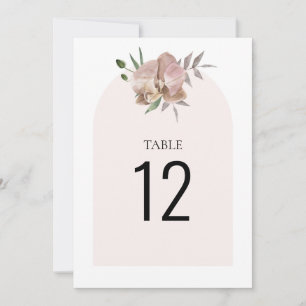 Carte Boho Arch Dusty Orchid Floral Mariage Numéro de ta