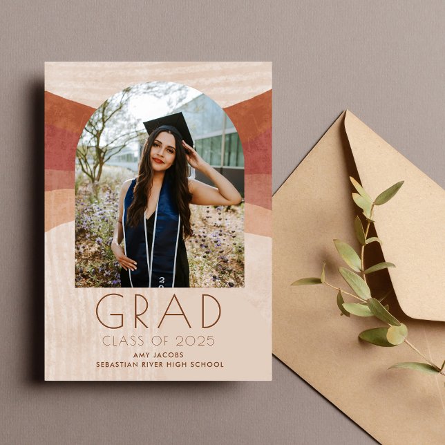 Carte Boho Arch Photo Girl High School Graduation (Boho Arch Photo Girl High School Graduation)