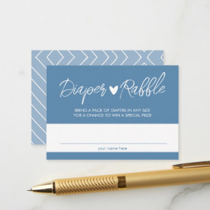 Carte Boho Blue Diaper Raffle Encapage