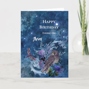 Carte Boho Blue Zodiac Aries Constellation Anniversaire