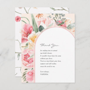 Carte Boho bohème fleuri rose nuptiale