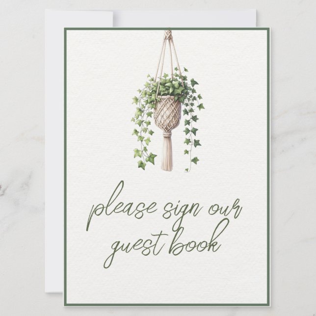 Carte Boho Botanical Greenery Mariage Livre d'or (Devant)