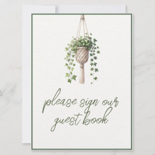 Carte Boho Botanical Greenery Mariage Livre d'or