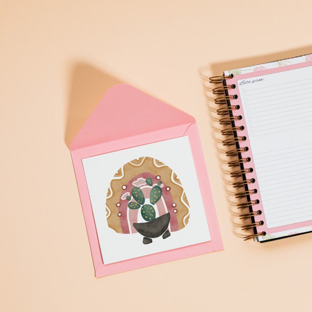 Carte Boho Cactus Arc-en-ciel : Vibrations du désert (Créateur téléchargé)