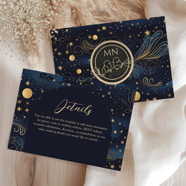 Carte Boho Celestial Mariage Détails (Créateur téléchargé)