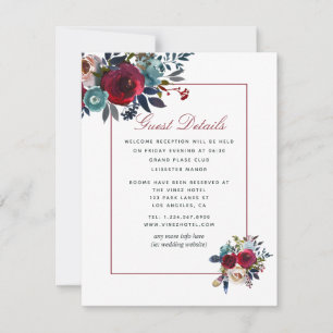 Carte Boho Chic Bourgogne et Mariage de automne d'automn
