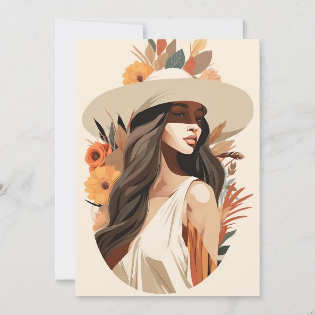 Carte Boho Chic Floral Elégance (Devant)