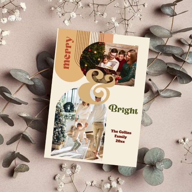Carte Boho Christmas Photo Retro Holiday (Créateur téléchargé)