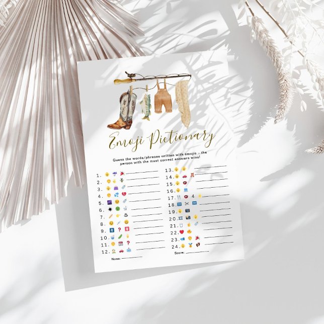 Carte Boho Clothesline Baby shower Emoji Pictionary Jeu (Créateur téléchargé)