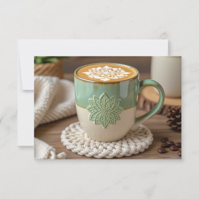 Carte Boho Coffee Mug Business Merci Holiday Card (Devant)