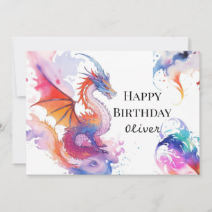 Carte Boho Digital Dragon Anniversaire