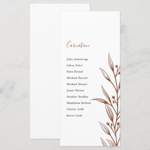 Carte Boho Earthy Botanical Elégant Plan de table d'ivoi