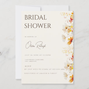 Carte Boho Fleur sauvage Fête des mariées beige si