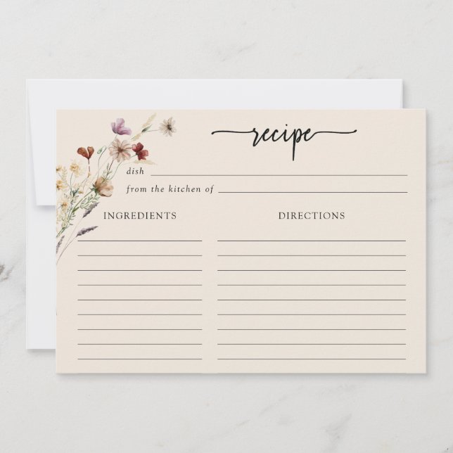 Carte Boho Fleur sauvage grande recette (Devant)
