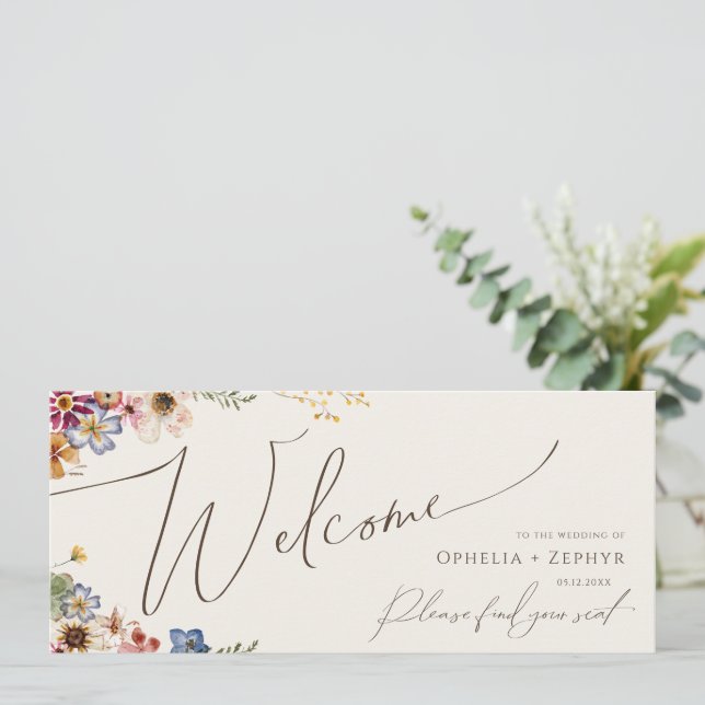 Carte Boho Fleur sauvage Jardin Beige Siège en-tête du g (Debout devant)