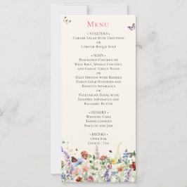Carte Boho Fleurs sauvages & papillons Mariage