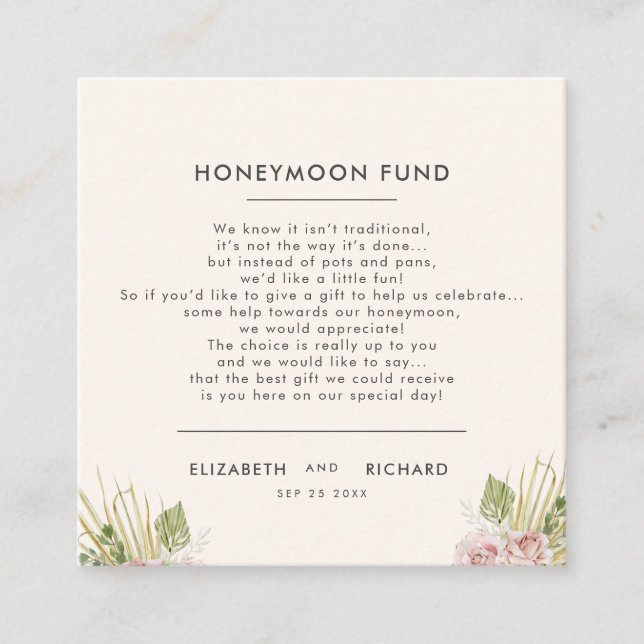 Carte Boho Floral Autumn Mariage de automne (Devant)