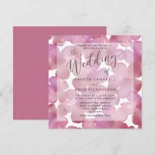 Carte Boho Floral Blush Pink Aquarelle Mariage Inviter