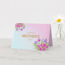 Boho Floral Bonne Fête des mères rose violet jaune