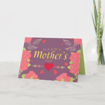 Boho Floral Bonne Fête des mères rose violet jaune