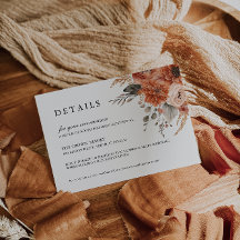 Carte Boho Floral Mariage Détails | Insertion Invi