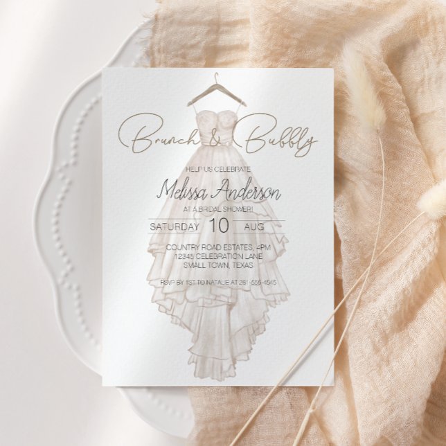 Carte Boho moderne rose Élégant Floral Brunch nuptial (Créateur téléchargé)