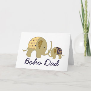 Carte Boho Papa, Gold Elephant
