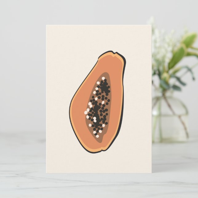 Carte Boho Papaya Fruit Illustration Été Imprimer (Debout devant)