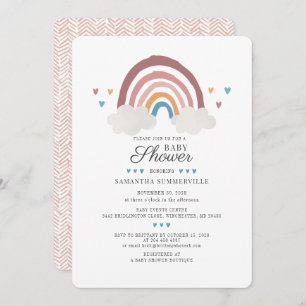 Carte Boho Rainbow Chic Watercolor Baby shower