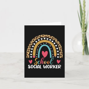 Carte Boho Rainbow School Social Worker