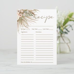 Carte Boho Rustic Pampas Grass Floral Apporter Rec