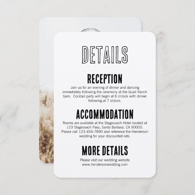 Carte Boho Rustique Faire-part de mariage (Devant / Derrière)