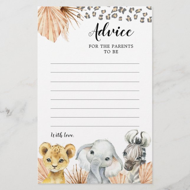 Carte Boho Sage Green Safari Oh Boy (Devant)