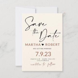 Carte Boho Save the Date Card with Photo