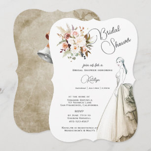 Carte Boho Soft Coloured Roses Fête des mariées