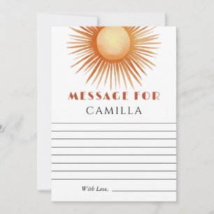 Carte Boho Sun 1er Anniversaire Heure Capsule Note
