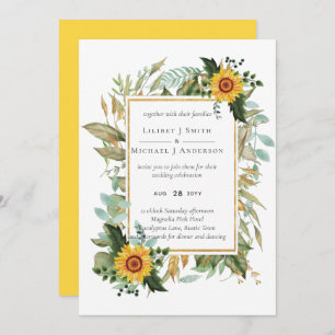 Carte Boho Sunflower Sage Mariage de verdure