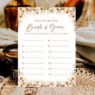 Carte Boho Terracotta devine le jeu de l'âge Mariée ru