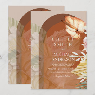 Carte BOHO Terracotta Pampas Mariage