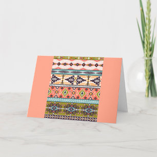 Carte Boho Tribal Motif géométrique Sud-Ouest Aztec