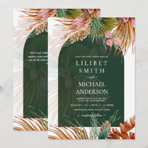 Carte BOHO Tropical Pampas Grass Mariage