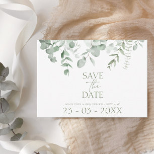 Carte Boho Verdure Eucalyptus Mariage Enregistrer la dat