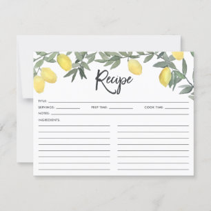 Carte Boho Watercolor Lemon Wreath Fête des mariées Rece