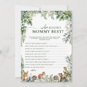 Carte Boho Woodland Green Qui Connaît Mommy Meilleur Jeu