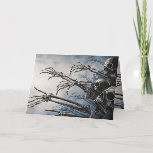 Carte Boire à manger Soit effrayé Zombie Squelette Hallo