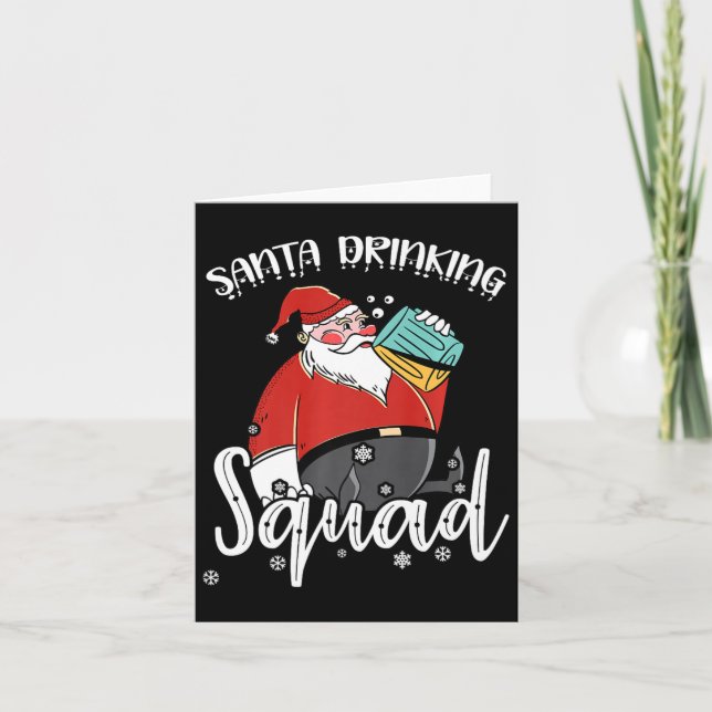 Carte Boire de la bière Père Noël Xmas Boire de la bière (Devant)